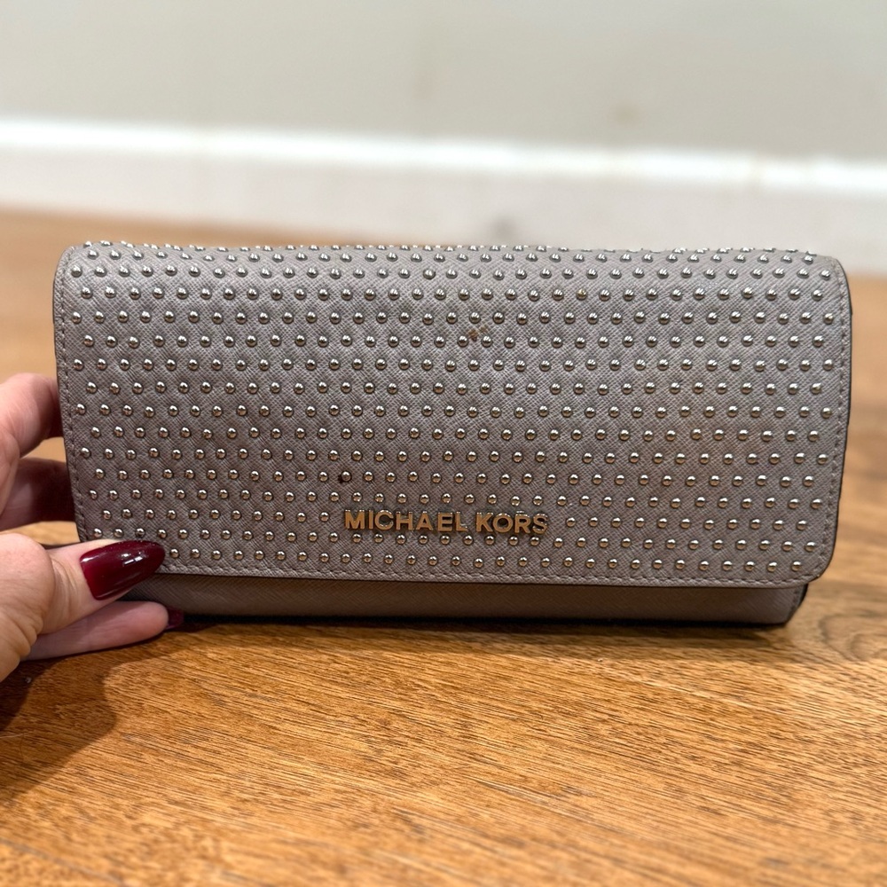 Michael Kors Gray Studded Women's Clutch
